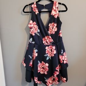 Halter Blue Floral Dress